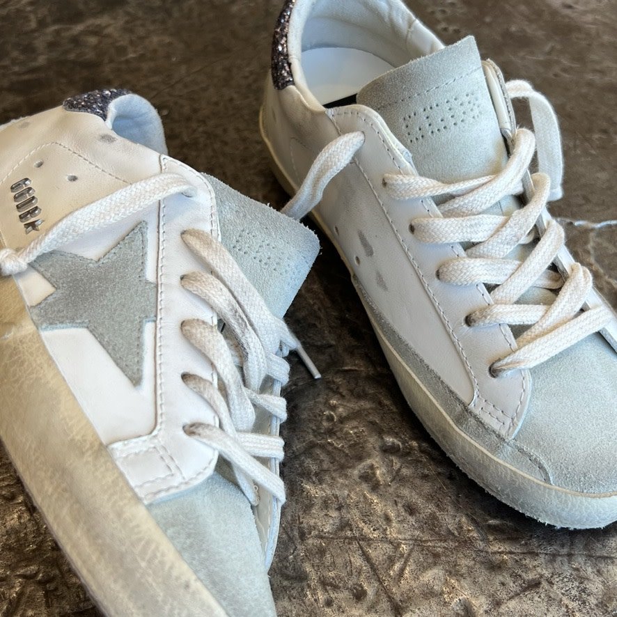 Golden Goose Superstar Suede Toe Glitter Heel With Metal